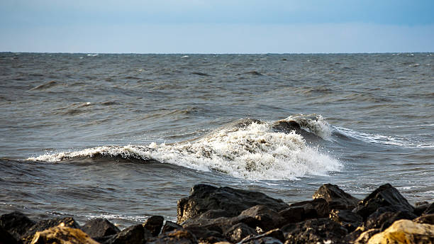 istock Georgia coast (Black sea) in storm, Poti 605740256