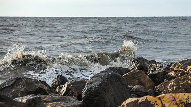istock Georgia coast (Black sea) in storm, Poti 605740334