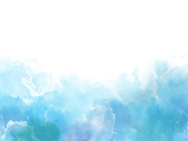 istock Blue colors Watercolor art border background 605740894