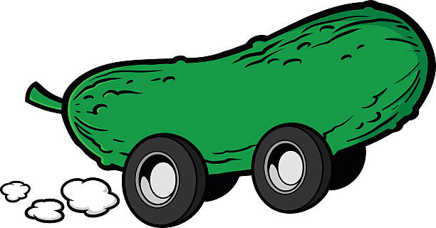 Pickle Race A vector illustration of a Pickle race car. dill pickle stock illustrations