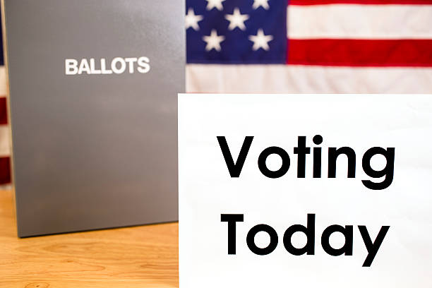 istock Ballot box with USA flag and 
