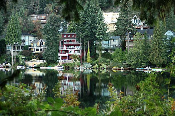 istock Houses Accross The Lake 605747222