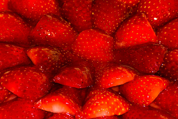 istock Strawberry cake with almonds and cream 605749088
