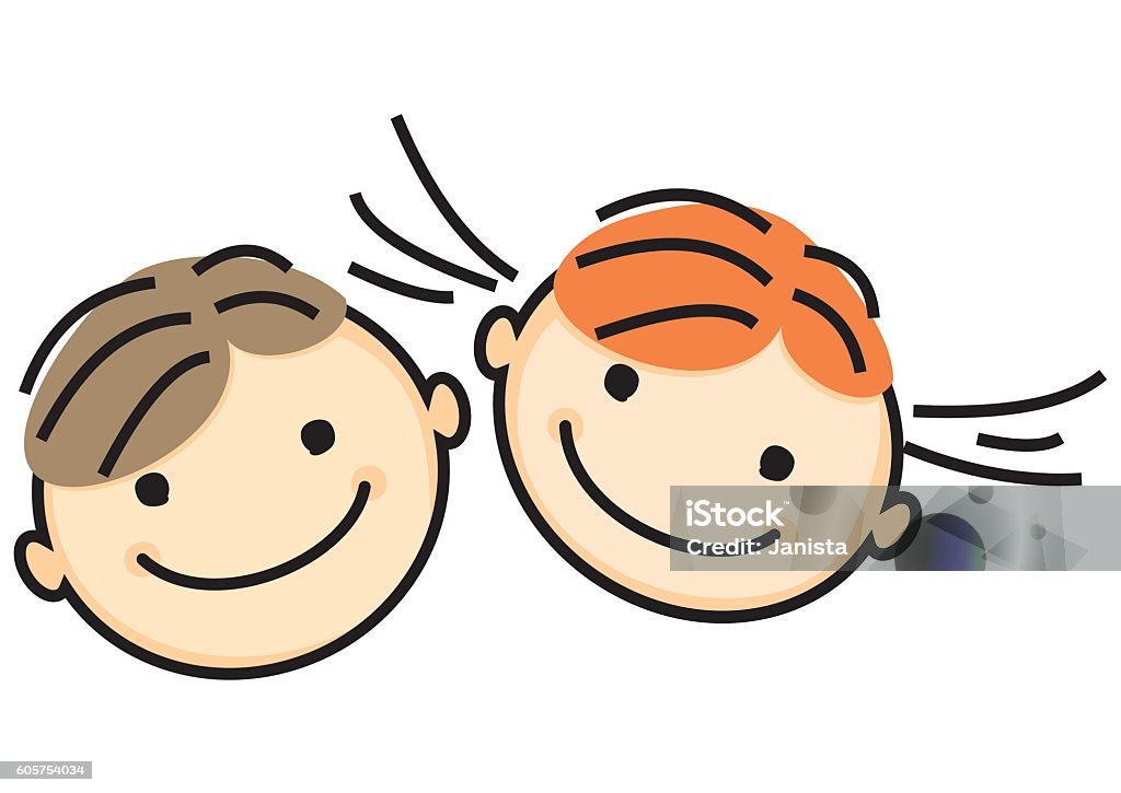 girl and boy Girl and boy, smile face. Vector icon. Child stock vector