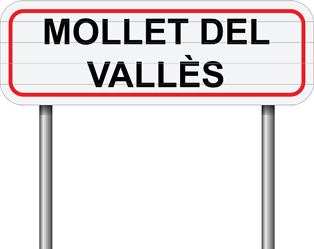 istock Welcome to Mollet del Valles Spain road sign vector 605756466