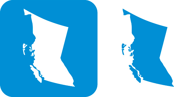 Vector illustration of two blue British Columbia icons.