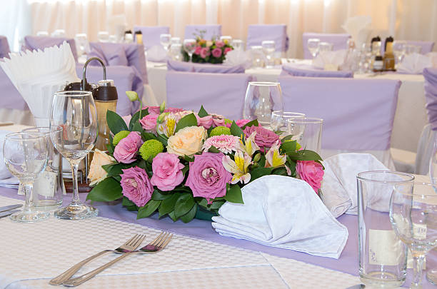 istock Decoration of festive tables. 605758110