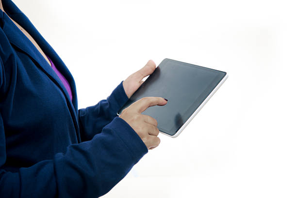 Vertically located Touch Screen PC with Blue screen