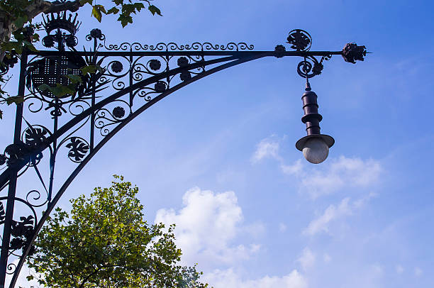 istock Beautiful lantern over the road. 605761566