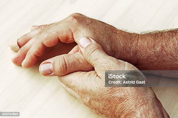 Man Has Pain In His Hand Stock Photo - Download Image Now - Human Bone, Palm of Hand, Adult