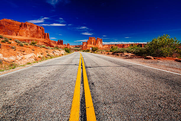 istock Road through Arches National Park, Utah, USA 605762138