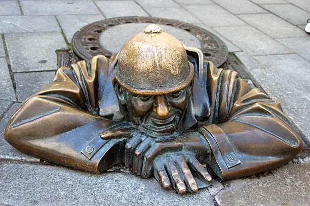 Photo of bratislava - man at work statue