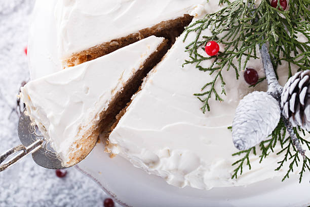 istock Cake with white cream.Baking for Christmas. 605766292
