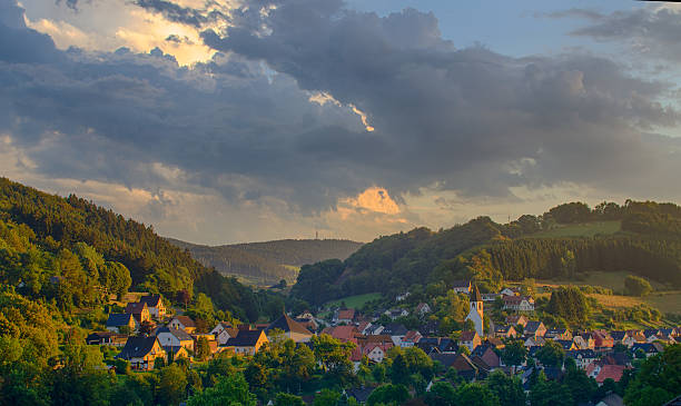 istock Messinghausen, a small town in Sauerland, Germany 605767528