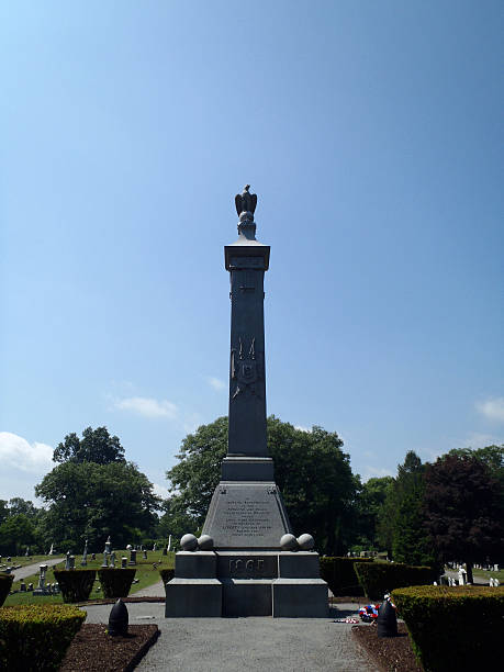 istock Civil War Memorial in Cemetery 605767618