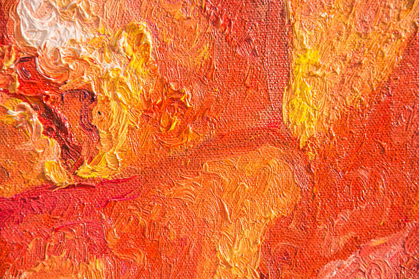 istock Colorful abstract texture, oil painting on canvas, Red texture, 605767638