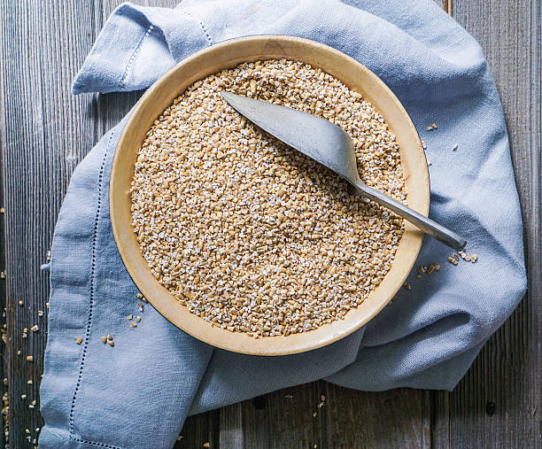 istock Raw Organic Steel Cut Oats in a Bowl. 605769608