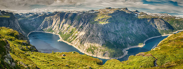 istock Panorama view of the Ringedalsvatnet lake and mountains 605770202