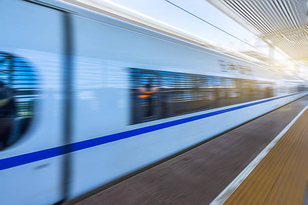istock high-speed rail arriving at station 605770662