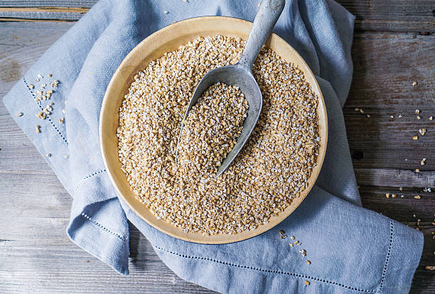 istock Raw Organic Steel Cut Oats in a Bowl. 605770752