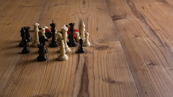 chess piece on the floor indoors horizontal shot.