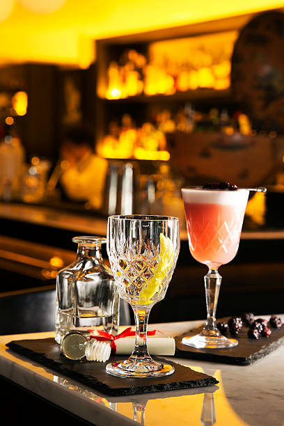 istock Punch and cocktail  drink serve on bar table 605771314