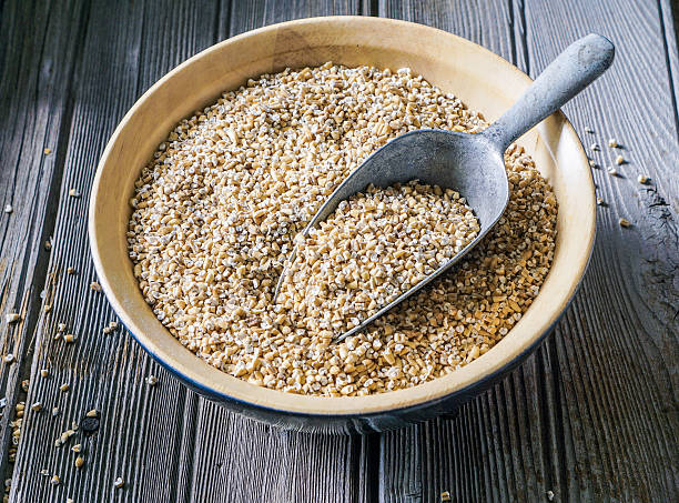 istock Raw Organic Steel Cut Oats in a Bowl. 605771484
