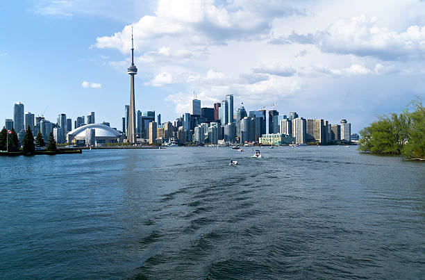istock Famous Toronto City view from lake shore west 605772078