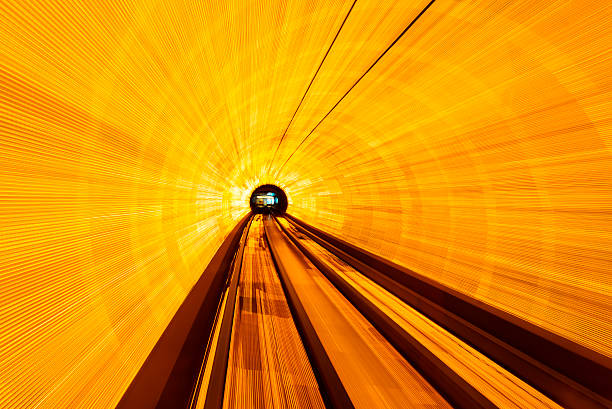 Abstract car in the tunnel trajectory