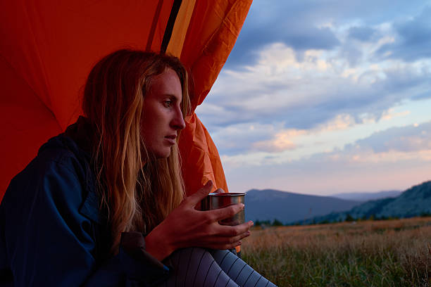 istock Woman in tent 605778476