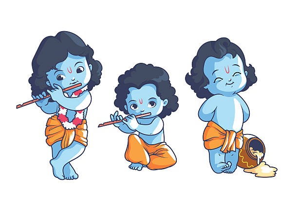 Set Of Little Krishna Stock Illustration - Download Image Now - Krishna,  Baby - Human Age, Cartoon - iStock