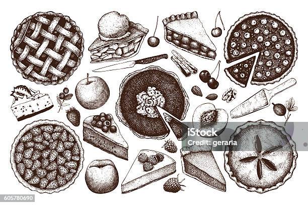 Vector Collection Of Fruit And Berry Baking Illustration Stock Illustration - Download Image Now