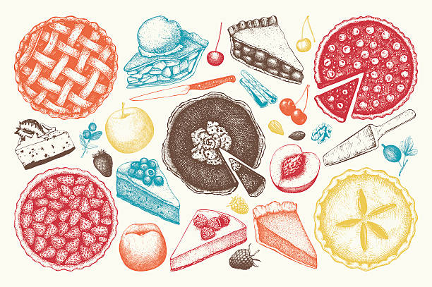 illustrations, cliparts, dessins animés et icônes de collection vectorielle d’illustration de cuisson de fruits et de baies. - raspberry berry fruit fruit backgrounds
