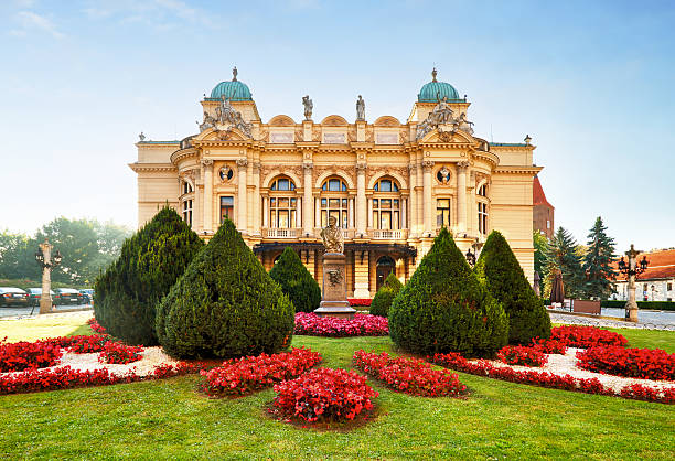 istock Slowackiego theater in summer time in Krakow 605781712