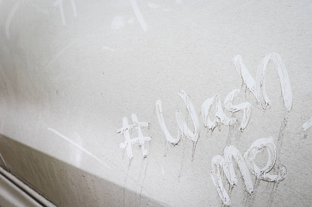 istock Wash me  on the dirty car 605781928