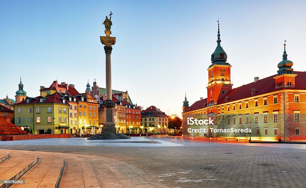 Warschau, Altstadtplatz bei Nacht, Polen, niemand - Lizenzfrei Warschau Stock-Foto