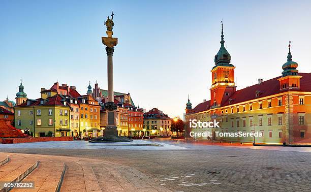 Warschau Altstadtplatz Bei Nacht Polen Niemand Stockfoto und mehr Bilder von Warschau - Warschau, Königspalast - Warschau, Altmarkt