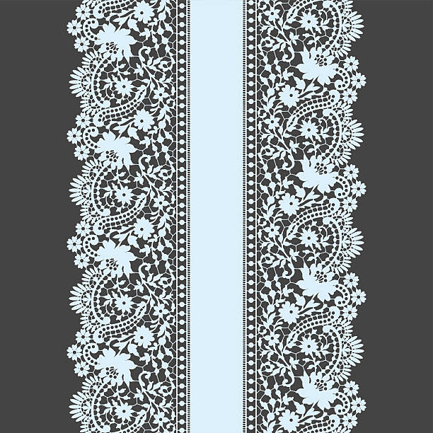 레이스 연속무늬  - lace frame retro revival floral pattern stock illustrations
