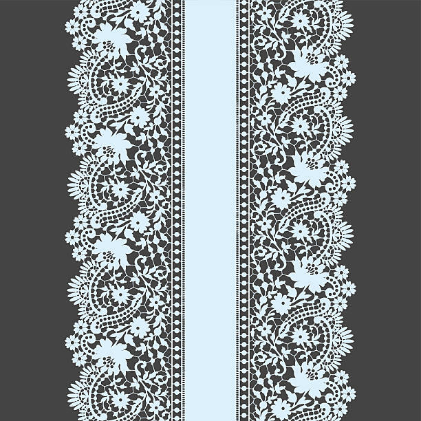 бесшовный узор кружева  - lace frame retro revival floral pattern stock illustrations