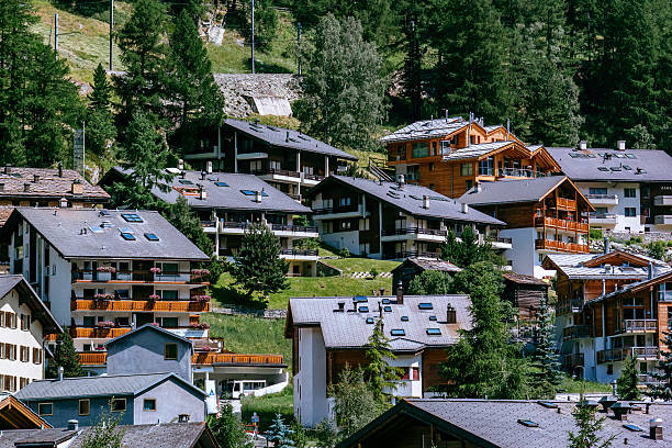 istock Buildings On Mountain During Sunny Day 605783481