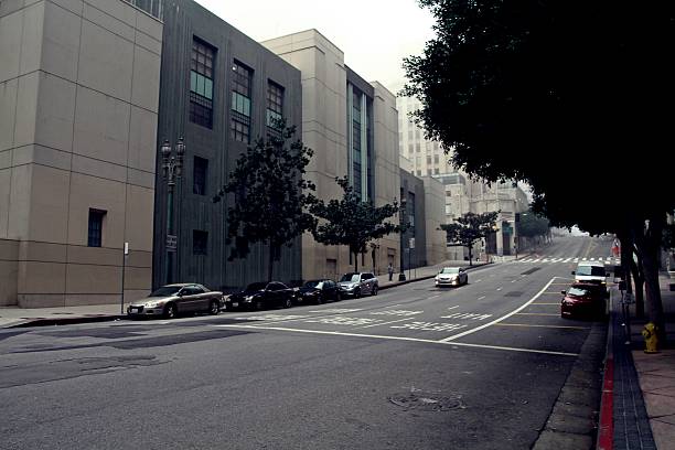 istock Los Angeles Downtown at Cloudy Morning 605783816