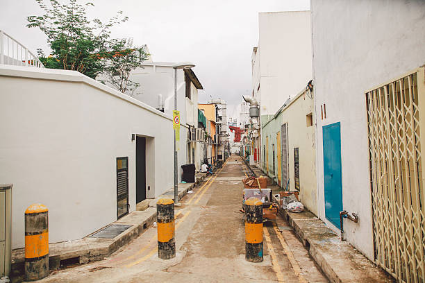 istock Footpath Amidst Houses Against Sky 605784813