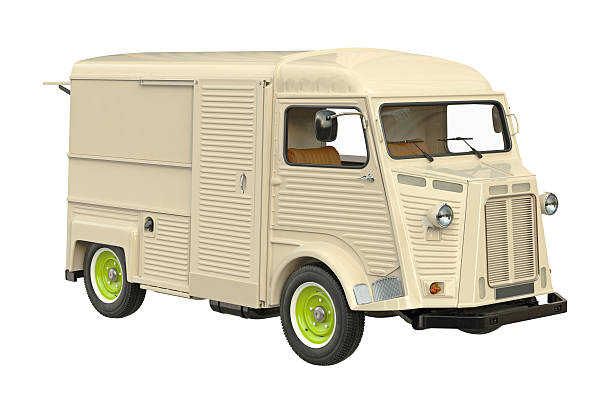 istock Food truck mobile cafe 605785134