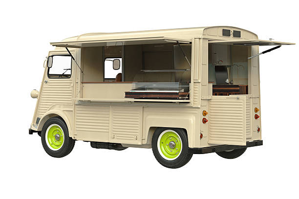 istock Food truck retro style 605785186