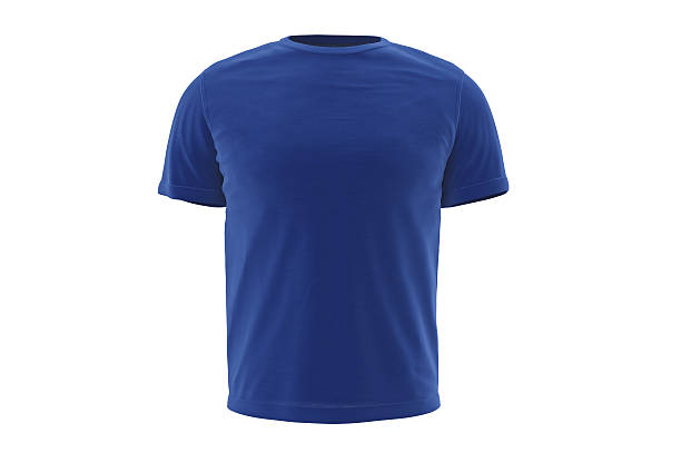 istock T-shirt blue wear, front view 605788086