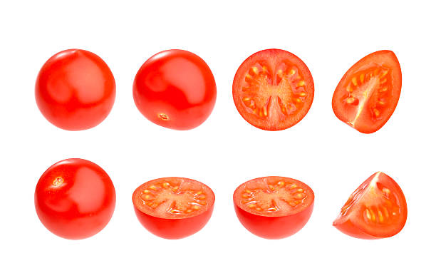 Cherry tomato isolated on white Group of very fresh cherry tomatoes isolated on a white background, with clipping path cherry tomato stock pictures, royalty-free photos & images