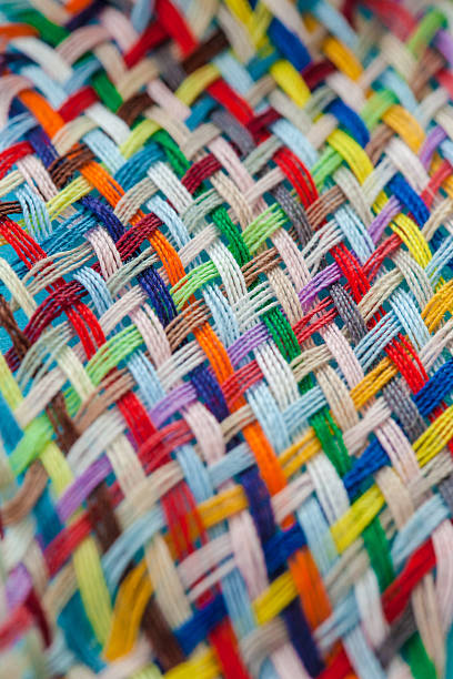 istock Colorful yarns woven loosely 605957752
