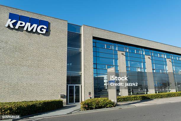 Kpmg Entrance With Logo On Building Stock Photo - Download Image Now - Tax, 2016, Aarhus