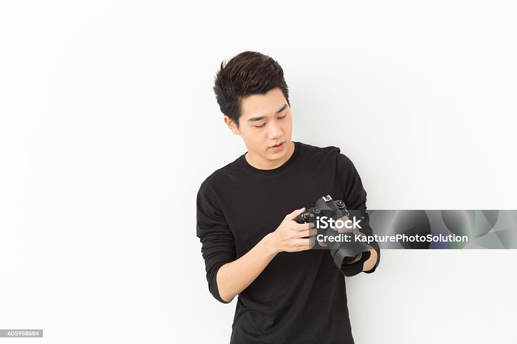 Young asian photographer Photographer Stock Photo