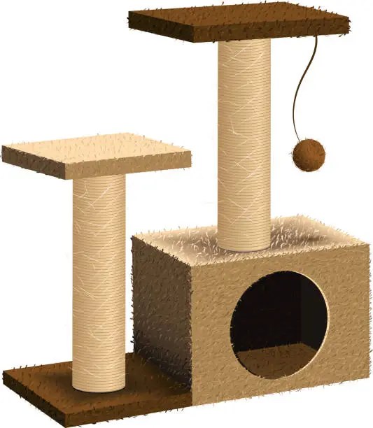 Vector illustration of Pet shop vector cat tree, cat furniture